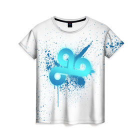 Женская футболка 3D с принтом cs:go - Cloud9 (White collection) в Тюмени, 100% полиэфир ( синтетическое хлопкоподобное полотно) | прямой крой, круглый вырез горловины, длина до линии бедер | 0x000000123 | cloud9 | cs go | white | кс го