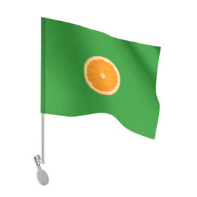 Флаг для автомобиля с принтом Низкополигональный апельсин в Тюмени, 100% полиэстер | Размер: 30*21 см | lowpoly | polygonal | апельсин | зеленый | оранджевый | полигон | полигональный | полигоны | яркий