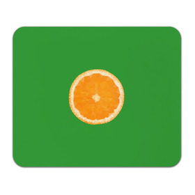 Коврик прямоугольный с принтом Низкополигональный апельсин в Тюмени, натуральный каучук | размер 230 х 185 мм; запечатка лицевой стороны | lowpoly | polygonal | апельсин | зеленый | оранджевый | полигон | полигональный | полигоны | яркий