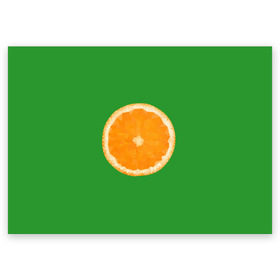 Поздравительная открытка с принтом Низкополигональный апельсин в Тюмени, 100% бумага | плотность бумаги 280 г/м2, матовая, на обратной стороне линовка и место для марки
 | Тематика изображения на принте: lowpoly | polygonal | апельсин | зеленый | оранджевый | полигон | полигональный | полигоны | яркий