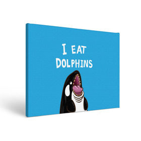 Холст прямоугольный с принтом Я ем дельфинов в Тюмени, 100% ПВХ |  | дельфины | касатка