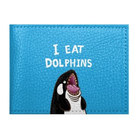 Обложка для студенческого билета с принтом Я ем дельфинов в Тюмени, натуральная кожа | Размер: 11*8 см; Печать на всей внешней стороне | дельфины | касатка