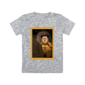 Детская футболка хлопок с принтом Счастливый Ким в Тюмени, 100% хлопок | круглый вырез горловины, полуприлегающий силуэт, длина до линии бедер | ким чен ын | северная корея