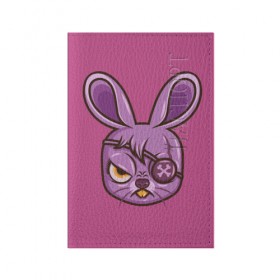 Обложка для паспорта матовая кожа с принтом Зайчик в Тюмени, натуральная матовая кожа | размер 19,3 х 13,7 см; прозрачные пластиковые крепления | Тематика изображения на принте: заяц | кролик | розовый