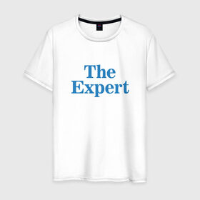 Мужская футболка хлопок с принтом Эксперт в Тюмени, 100% хлопок | прямой крой, круглый вырез горловины, длина до линии бедер, слегка спущенное плечо. | the expert | президент | сша | эксперт