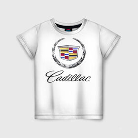 Детская футболка 3D с принтом Cadillac в Тюмени, 100% гипоаллергенный полиэфир | прямой крой, круглый вырез горловины, длина до линии бедер, чуть спущенное плечо, ткань немного тянется | Тематика изображения на принте: авто | кадиллак | марка | машина