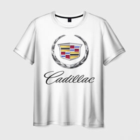 Мужская футболка 3D с принтом Cadillac в Тюмени, 100% полиэфир | прямой крой, круглый вырез горловины, длина до линии бедер | авто | кадиллак | марка | машина