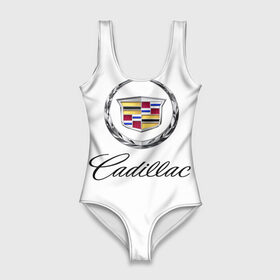Купальник-боди 3D с принтом Cadillac в Тюмени, 82% полиэстер, 18% эластан | Круглая горловина, круглый вырез на спине | авто | кадиллак | марка | машина