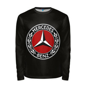 Мужской лонгслив 3D с принтом Mercedes-Benz в Тюмени, 100% полиэстер | длинные рукава, круглый вырез горловины, полуприлегающий силуэт | car | germany | logo | make | mercedes benz | автомобиль | германия | логотип | марка | мерседес бенц