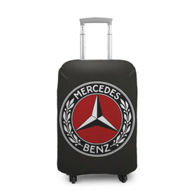 Чехол для чемодана 3D с принтом Mercedes-Benz в Тюмени, 86% полиэфир, 14% спандекс | двустороннее нанесение принта, прорези для ручек и колес | car | germany | logo | make | mercedes benz | автомобиль | германия | логотип | марка | мерседес бенц