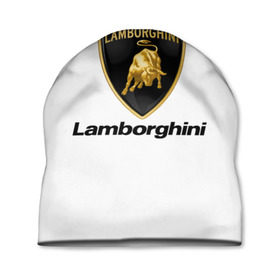 Шапка 3D с принтом Lamborghini в Тюмени, 100% полиэстер | универсальный размер, печать по всей поверхности изделия | Тематика изображения на принте: авто | ламборджини | марка | машина
