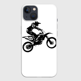 Чехол для iPhone 13 с принтом Мотокросс в Тюмени,  |  | motocross | motorcycle | motorcyclist | silhouette | speed | stencil | мотокросс | мотоцикл | мотоциклист | силуэт | скорость | трафарет
