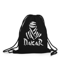 Рюкзак-мешок 3D с принтом Dakar в Тюмени, 100% полиэстер | плотность ткани — 200 г/м2, размер — 35 х 45 см; лямки — толстые шнурки, застежка на шнуровке, без карманов и подкладки | dakar | desert | logo | race | rally | sign | гонки | дакар | знак | логотип | пустыня | ралли