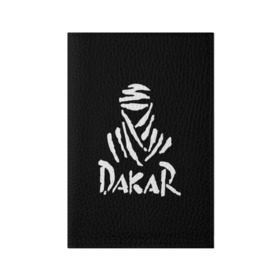 Обложка для паспорта матовая кожа с принтом Dakar в Тюмени, натуральная матовая кожа | размер 19,3 х 13,7 см; прозрачные пластиковые крепления | Тематика изображения на принте: dakar | desert | logo | race | rally | sign | гонки | дакар | знак | логотип | пустыня | ралли