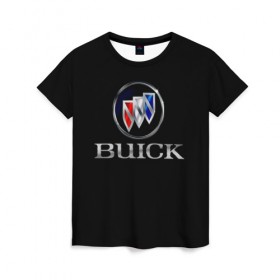 Женская футболка 3D с принтом Buick в Тюмени, 100% полиэфир ( синтетическое хлопкоподобное полотно) | прямой крой, круглый вырез горловины, длина до линии бедер | america | american | brand | buick | cars | logo | sign | usa | автомобили | америка | американские | знак | логотип | марка | сша