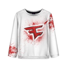 Детский лонгслив 3D с принтом cs:go - FaZe clan (White collection) в Тюмени, 100% полиэстер | длинные рукава, круглый вырез горловины, полуприлегающий силуэт
 | cs go | faze | white | кс го | фейз