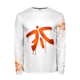 Мужской лонгслив 3D с принтом cs:go - Fnatic (White collection) в Тюмени, 100% полиэстер | длинные рукава, круглый вырез горловины, полуприлегающий силуэт | cs go | fnatic | кс го | фнатик