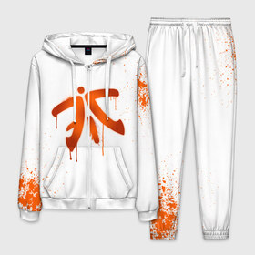 Мужской костюм 3D с принтом csgo - Fnatic (White collection) в Тюмени, 100% полиэстер | Манжеты и пояс оформлены тканевой резинкой, двухслойный капюшон со шнурком для регулировки, карманы спереди | Тематика изображения на принте: cs go | fnatic | кс го | фнатик