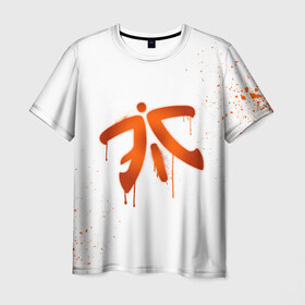 Мужская футболка 3D с принтом cs:go - Fnatic (White collection) в Тюмени, 100% полиэфир | прямой крой, круглый вырез горловины, длина до линии бедер | cs go | fnatic | кс го | фнатик