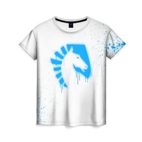 Женская футболка 3D с принтом cs:go - Liquid team (White collection) в Тюмени, 100% полиэфир ( синтетическое хлопкоподобное полотно) | прямой крой, круглый вырез горловины, длина до линии бедер | 0x000000123 | cs go | liquid | white | кс го | ликвид