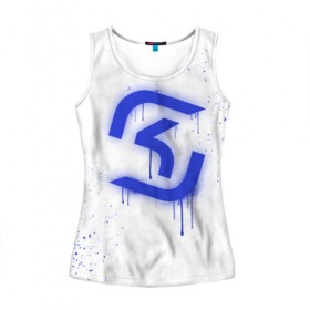 Женская майка 3D с принтом cs:go - SK Gaming (White collection) в Тюмени, 100% полиэстер | круглая горловина, прямой силуэт, длина до линии бедра | 0x000000123 | cs go | sk | white | кс го