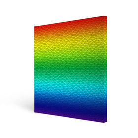 Холст квадратный с принтом Радуга (Витражный Градиент) в Тюмени, 100% ПВХ |  | gradient | rainbow | витраж | градиент | радуга