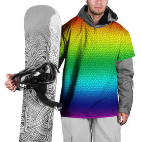 Накидка на куртку 3D с принтом Радуга (Витражный Градиент) в Тюмени, 100% полиэстер |  | gradient | rainbow | витраж | градиент | радуга