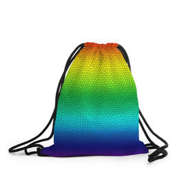 Рюкзак-мешок 3D с принтом Радуга (Витражный Градиент) в Тюмени, 100% полиэстер | плотность ткани — 200 г/м2, размер — 35 х 45 см; лямки — толстые шнурки, застежка на шнуровке, без карманов и подкладки | gradient | rainbow | витраж | градиент | радуга
