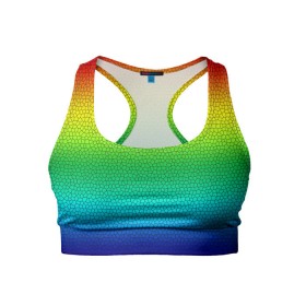 Женский спортивный топ 3D с принтом Радуга (Витражный Градиент) в Тюмени, 82% полиэстер, 18% спандекс Ткань безопасна для здоровья, позволяет коже дышать, не мнется и не растягивается |  | gradient | rainbow | витраж | градиент | радуга