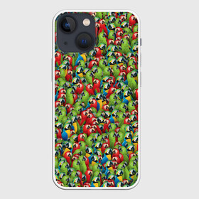 Чехол для iPhone 13 mini с принтом Попугаи в Тюмени,  |  | ара | животные | паттрен | попугай | птицы | птички | текстура | тропики