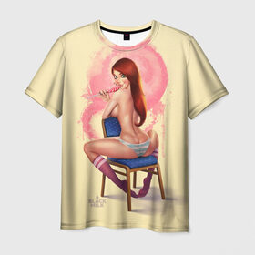 Мужская футболка 3D с принтом Pin Up Pop Art Girl в Тюмени, 100% полиэфир | прямой крой, круглый вырез горловины, длина до линии бедер | comics | girl | lollipop | pin up | pop art | арт | девочка | дизайн | конфетка | лолита | милая | мода | пафос | поп арт | сосательная | стиль | чупа чупс