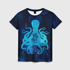 Женская футболка 3D с принтом крутой осьминог в Тюмени, 100% полиэфир ( синтетическое хлопкоподобное полотно) | прямой крой, круглый вырез горловины, длина до линии бедер | вода | море | океан | осьминог | подводный мир | рыбы