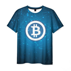 Мужская футболка 3D с принтом Bitcoin Blue - Биткоин в Тюмени, 100% полиэфир | прямой крой, круглый вырез горловины, длина до линии бедер | bitcoin | ethereum | litecoin | биткоин | интернет | крипта | криптовалюта | лайткоин | майнинг | технологии | эфир