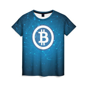 Женская футболка 3D с принтом Bitcoin Blue - Биткоин в Тюмени, 100% полиэфир ( синтетическое хлопкоподобное полотно) | прямой крой, круглый вырез горловины, длина до линии бедер | bitcoin | ethereum | litecoin | биткоин | интернет | крипта | криптовалюта | лайткоин | майнинг | технологии | эфир
