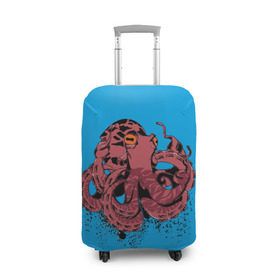 Чехол для чемодана 3D с принтом Осьминог в Тюмени, 86% полиэфир, 14% спандекс | двустороннее нанесение принта, прорези для ручек и колес | la piovra | octopus | кальмар | лапиовра | морепродукт | морской гад | октопус | осьминог | спрут