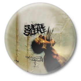 Значок с принтом Suicide Silence в Тюмени,  металл | круглая форма, металлическая застежка в виде булавки | suicide silence | суисайд сайленс