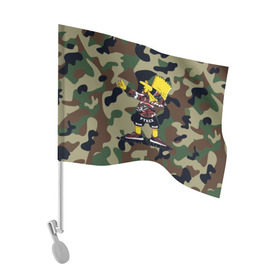 Флаг для автомобиля с принтом Dab Bart Simpson в Тюмени, 100% полиэстер | Размер: 30*21 см | bart | dab | dabbin | simpsons | барт симпсон | даб | дэб | дэббинг | мультик | мультики | мультфильм | мультфильмы | симпсоны
