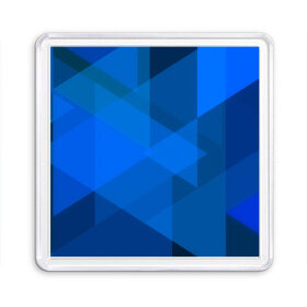 Магнит 55*55 с принтом blue texsture в Тюмени, Пластик | Размер: 65*65 мм; Размер печати: 55*55 мм | abstraction | абстракция | геометрия | грани | линии | полигоны | сочетания | треугольники