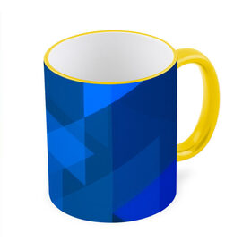 Кружка 3D с принтом blue texsture в Тюмени, керамика | ёмкость 330 мл | Тематика изображения на принте: abstraction | абстракция | геометрия | грани | линии | полигоны | сочетания | треугольники