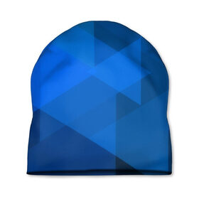 Шапка 3D с принтом blue texsture в Тюмени, 100% полиэстер | универсальный размер, печать по всей поверхности изделия | Тематика изображения на принте: abstraction | абстракция | геометрия | грани | линии | полигоны | сочетания | треугольники