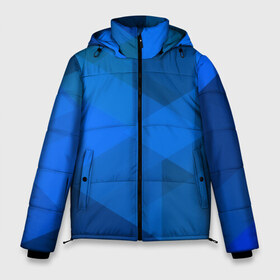 Мужская зимняя куртка 3D с принтом blue texsture в Тюмени, верх — 100% полиэстер; подкладка — 100% полиэстер; утеплитель — 100% полиэстер | длина ниже бедра, свободный силуэт Оверсайз. Есть воротник-стойка, отстегивающийся капюшон и ветрозащитная планка. 

Боковые карманы с листочкой на кнопках и внутренний карман на молнии. | abstraction | абстракция | геометрия | грани | линии | полигоны | сочетания | треугольники