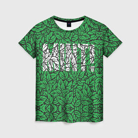 Женская футболка 3D с принтом Mint - Мята в Тюмени, 100% полиэфир ( синтетическое хлопкоподобное полотно) | прямой крой, круглый вырез горловины, длина до линии бедер | 420 | buds | mint | зеленый | зелень | листья | мята | мятный | природа | раста | растаман | текстура | узор | шишки