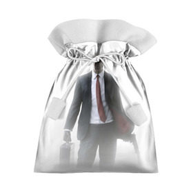 Подарочный 3D мешок с принтом Hitman в тумане в Тюмени, 100% полиэстер | Размер: 29*39 см | Тематика изображения на принте: 
