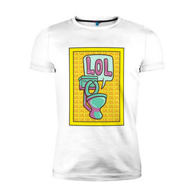 Мужская футболка премиум с принтом Сортирный юмор в Тюмени, 92% хлопок, 8% лайкра | приталенный силуэт, круглый вырез ворота, длина до линии бедра, короткий рукав | lol | желтый | кек | лол | мультяшный | унитаз