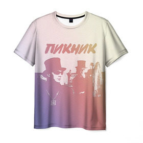 Мужская футболка 3D с принтом Группа Пикник в Тюмени, 100% полиэфир | прямой крой, круглый вырез горловины, длина до линии бедер | группа пикник | пикник | рок | русский рок