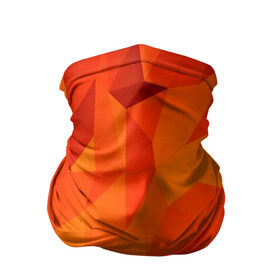 Бандана-труба 3D с принтом Orange geometry в Тюмени, 100% полиэстер, ткань с особыми свойствами — Activecool | плотность 150‒180 г/м2; хорошо тянется, но сохраняет форму | abstraction | абстракция | геометрия | грани | линии | полигоны | сочетания | текстура | треугольники