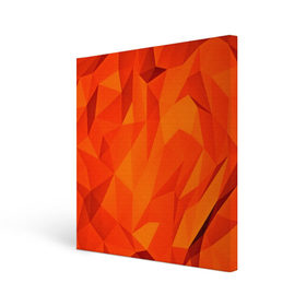 Холст квадратный с принтом Orange geometry в Тюмени, 100% ПВХ |  | abstraction | абстракция | геометрия | грани | линии | полигоны | сочетания | текстура | треугольники