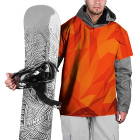 Накидка на куртку 3D с принтом Orange geometry в Тюмени, 100% полиэстер |  | abstraction | абстракция | геометрия | грани | линии | полигоны | сочетания | текстура | треугольники