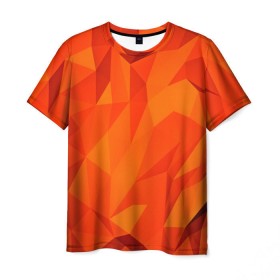 Мужская футболка 3D с принтом Orange geometry в Тюмени, 100% полиэфир | прямой крой, круглый вырез горловины, длина до линии бедер | abstraction | абстракция | геометрия | грани | линии | полигоны | сочетания | текстура | треугольники
