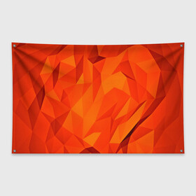 Флаг-баннер с принтом Orange geometry в Тюмени, 100% полиэстер | размер 67 х 109 см, плотность ткани — 95 г/м2; по краям флага есть четыре люверса для крепления | abstraction | абстракция | геометрия | грани | линии | полигоны | сочетания | текстура | треугольники